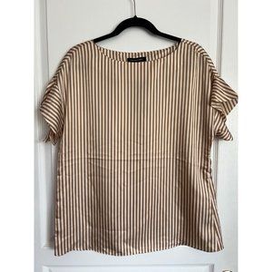 Women's M Banana Republic 2 Tone Brown Striped Blouse